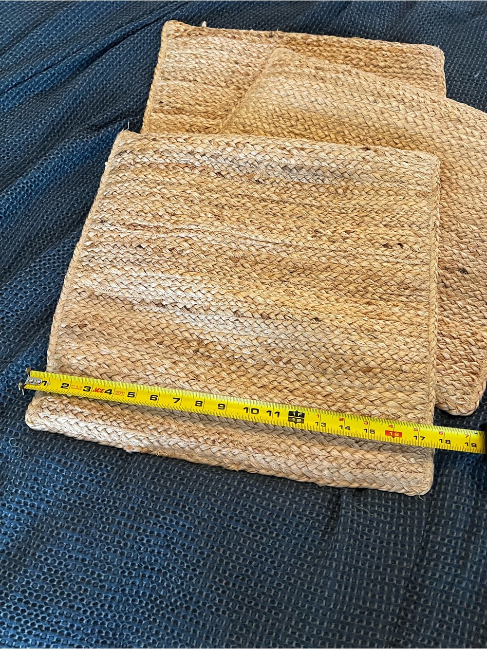 Woven Natural Jute Square Pillow Covers - Set of 3 - Picture 6 of 6